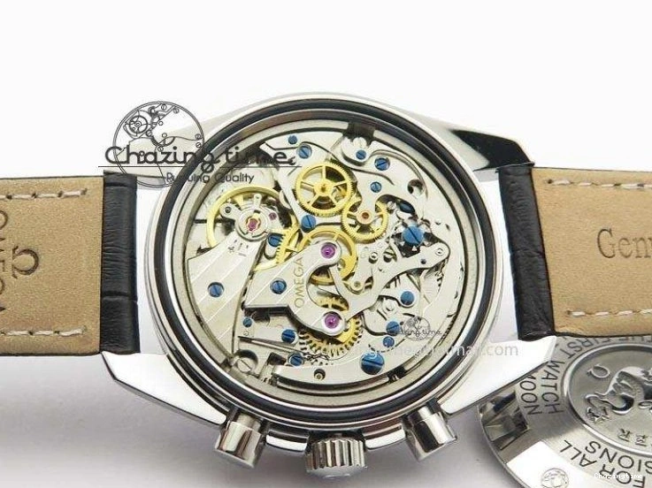 0225 Supportive Speedmaster SS 2013 Pro Racing On Black Leather Strap Manual Winding Chrono Movement 8229